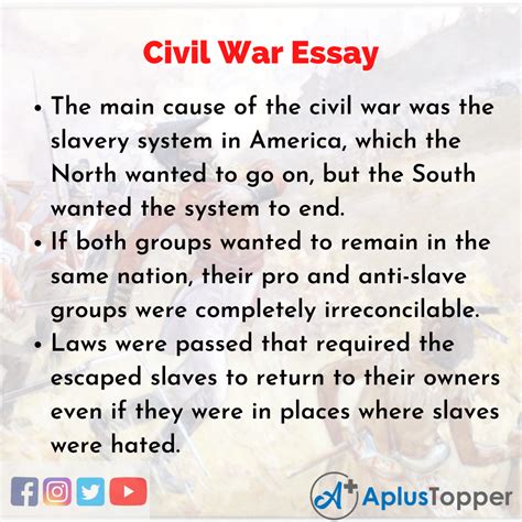 civil war facts for essay